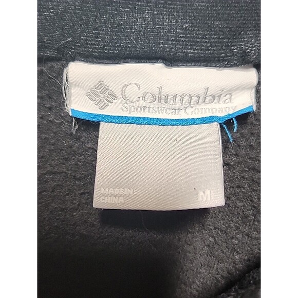Columbia Fleece Jacket Womens Medium Black Full Zip fuzzy slim Gorpcore hiking - Picture 6 of 8
